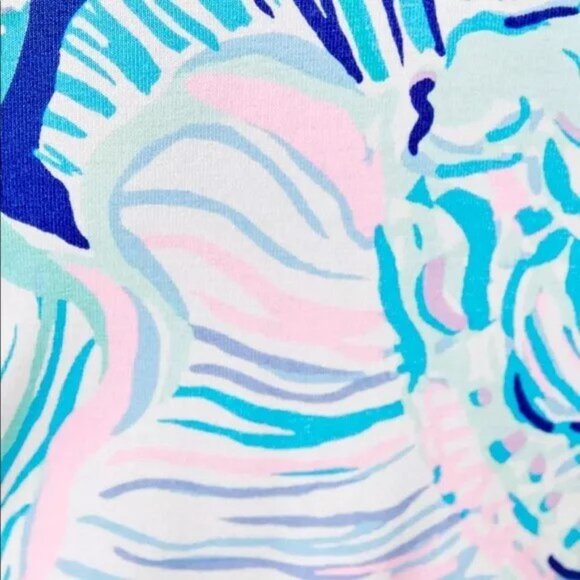 LILLY PULITZER NWT Rilla Wrap Romper in Bermuda Blue Fishful Thinking Size L - Picture 3 of 16